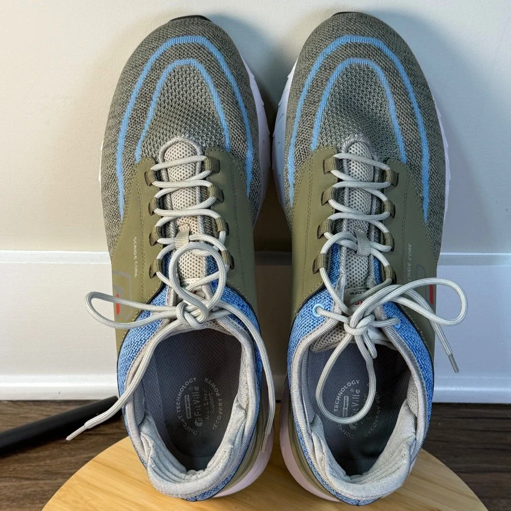 FitVille Marca Stride Core Mens 15 Wide Green Grey Blue ReboundCore Walking Shoe